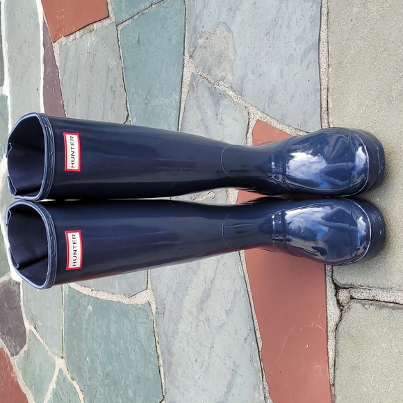 Hunter Shoes - Hunter  original  tall gloss  navy blue boots